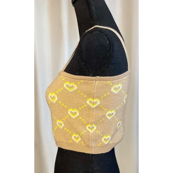 Witty Fox Tan and Green Soft Knit Crop Top Size Large - Picture 4 of 4